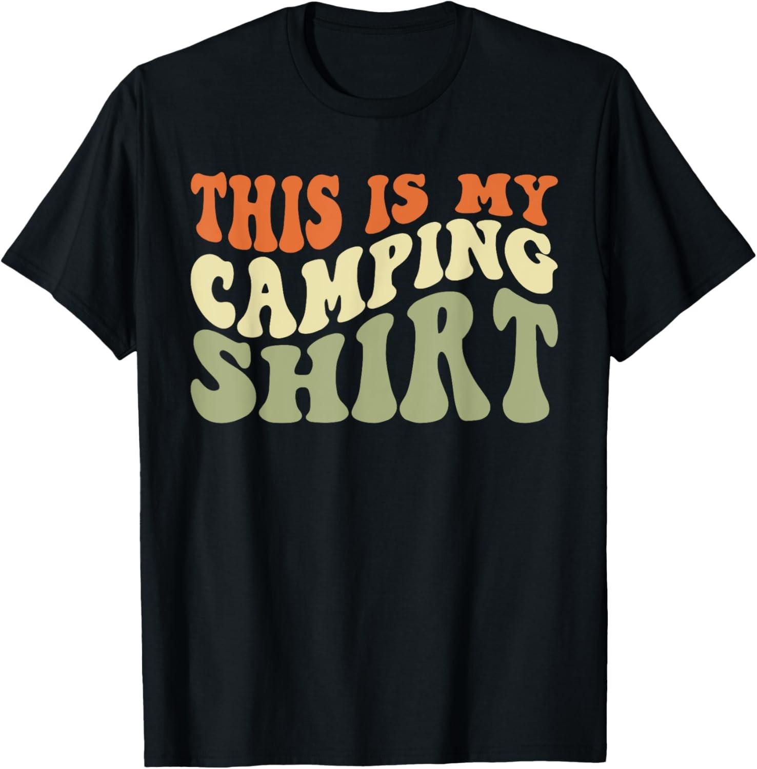 This Is My Camping Shirt, Retro Novelty Camper T-Shirt S