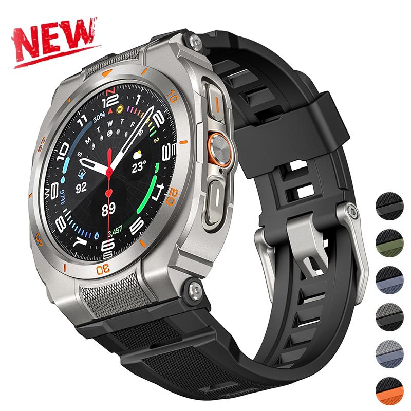 Silikon-Sportarmband+Metallgehäuse für Samsung Galaxy Watch Ultra 2025 47mm Armband Correa für Galaxy Watch 7Ultra 47 Zubehör