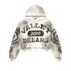 American Graffiti Print Locker Geschnittener Reißverschluss Hoodie Herren Damen Jugendliche Freizeit Streetwear