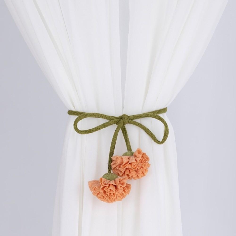 Beautifully Flowers Curtain Straps Adjustable Curtain Binding Carnation Curtain Tie Rope  Bedroom