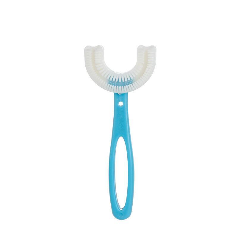 Kids U Shaped Toothbrush Anti-choking Design Food Grade Silicone Bristles Full Teeth Coverage for Toddlers Safe Brushing
