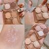 Dazzling Gem Mini Eyeshadow Palette: Shimmer, Matte, Glitter, Sequin - Long-Lasting, Portable, Student-Friendly.