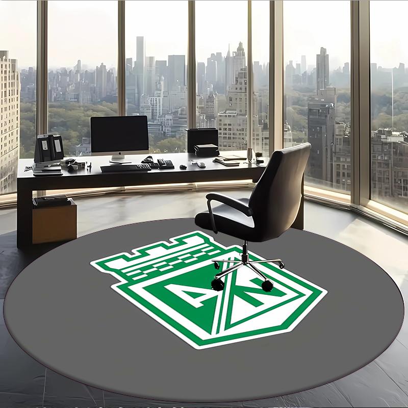 Atlético Nacional (14) Runder Büroteppich Dekorativer Bodenteppich für Büro Schlafzimmer Wohnzimmer und Wohnbereich