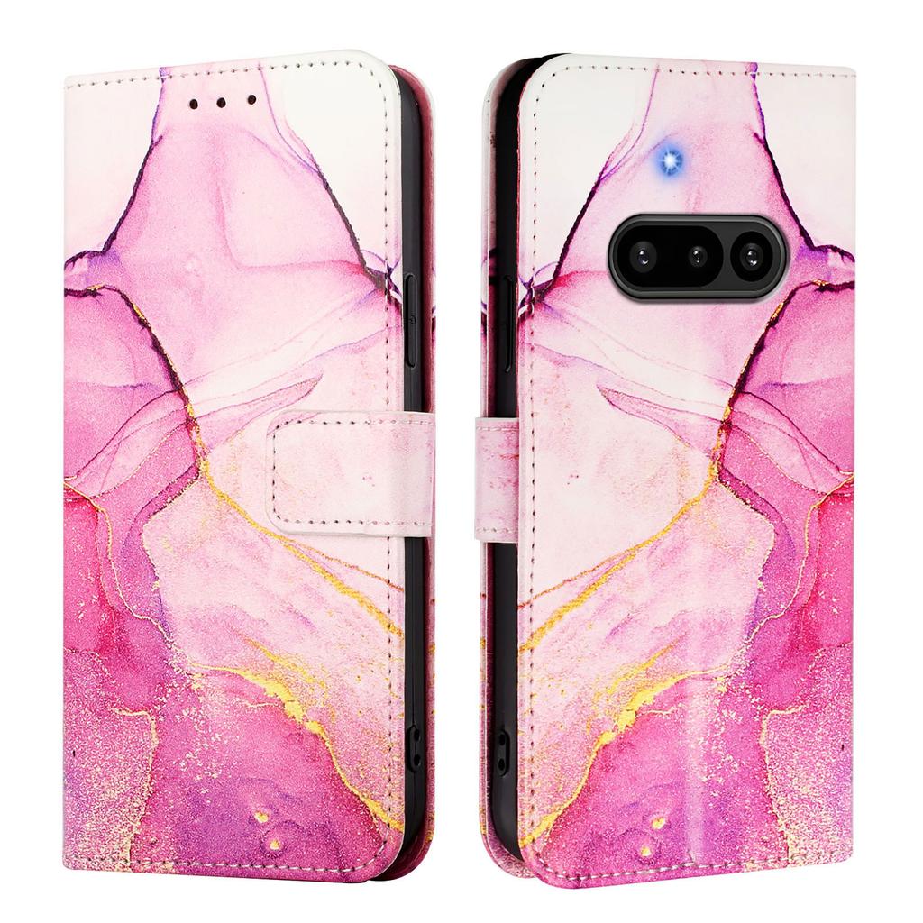 For ingenting telefon (3a) Etui med stropp Marmormønster Skinn Telefondeksel Kortholder