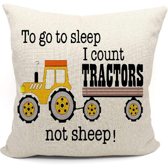 Mancheng-zi Tractor Pillow,Pillows for Kids,Pillow Covers 18x18,Pillows for Sleeping,Grandson Gifts,Grandson Bracelet from Grandma