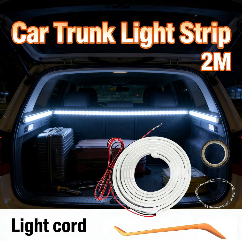 LED Car Trunk Light Strip Self Adhesive Automatic Tail Box Light Car Trunk Ambient Lighting Strip for Sedan SUV Hatchback Pickup