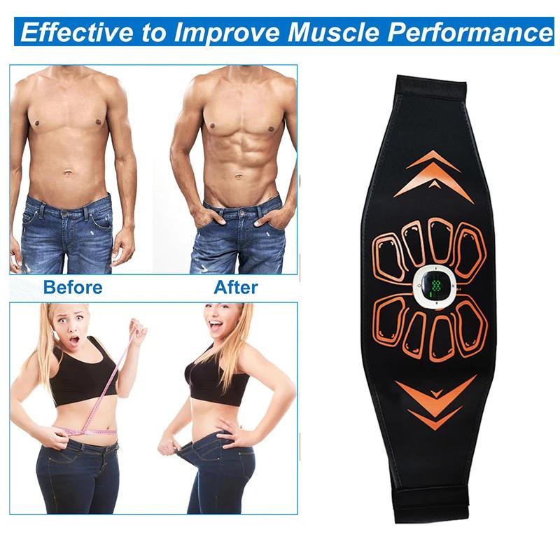 ABS Stimulator Electric Vibration Abdominal Muscle Trainer Muscle Stimulator USB Charge Body Slimming Fitness Massage Belts