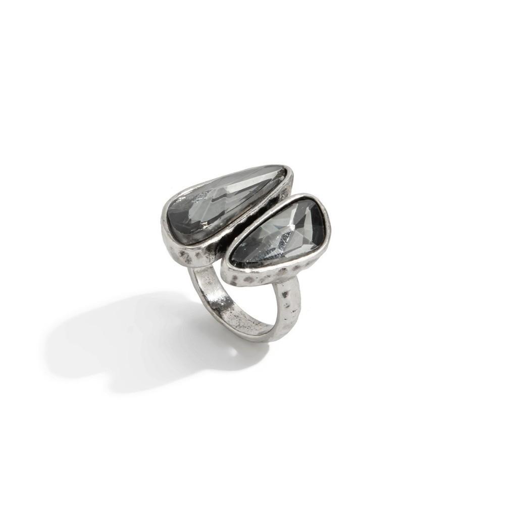 Goth Crystal Crystal Geometric Ring Asymmetrical Open Rings Square Finger Rings Women