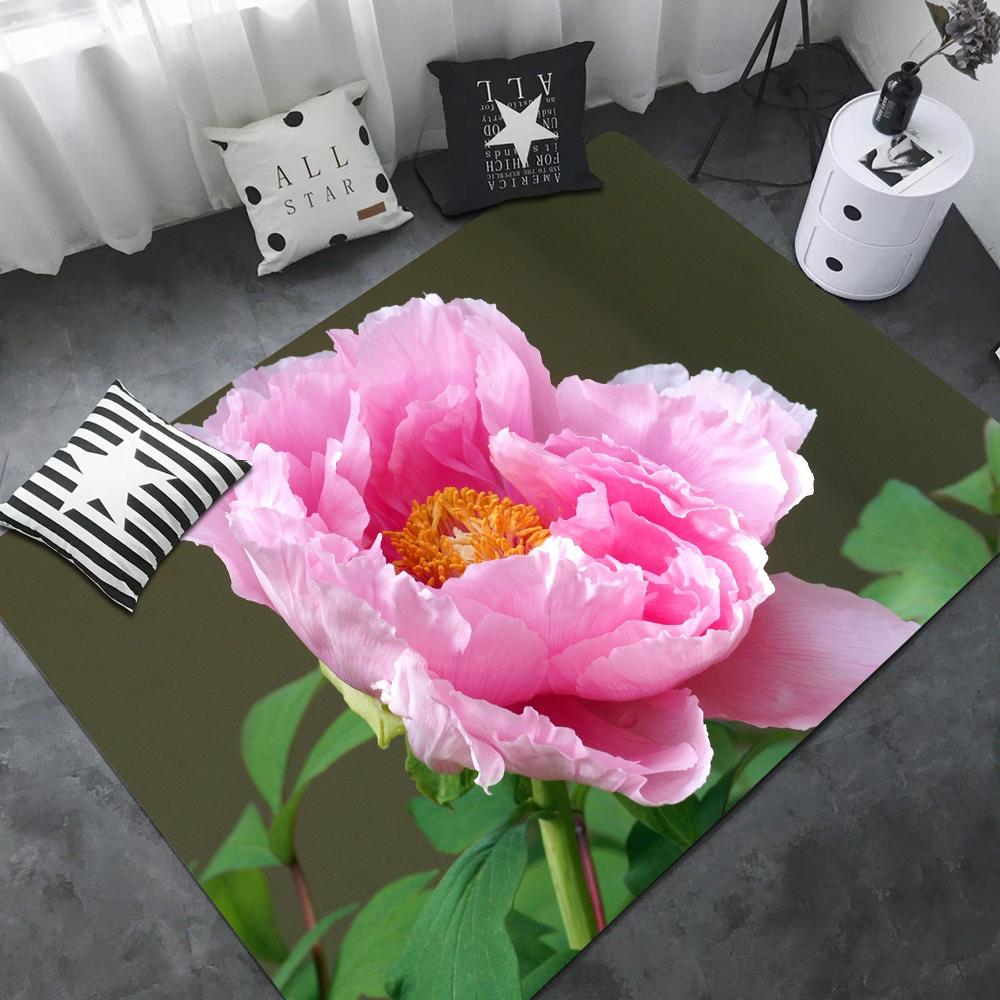 Różowo-fioletowy kwiat piwonii dywaniki pokojowe retro wielokrotny wybór dywan do salonu kuchni antypoślizgowy dywan powitalny