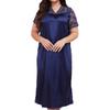 Women's Plus Size Ice Silk Short Sleeve Nightgown - Spring/Summer Home Wear