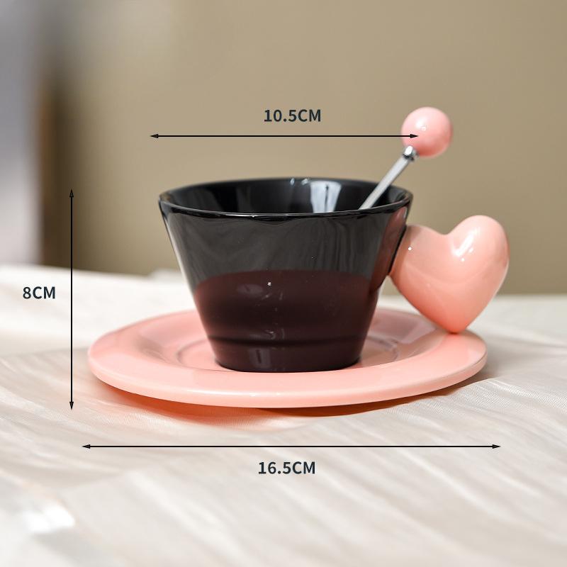 

Кружка для кофе «Любовь» с ложкой, керамическая чашка для завтрака, однотонная, креативная, для пары, чашка для послеобеденного чая, простая 280ml