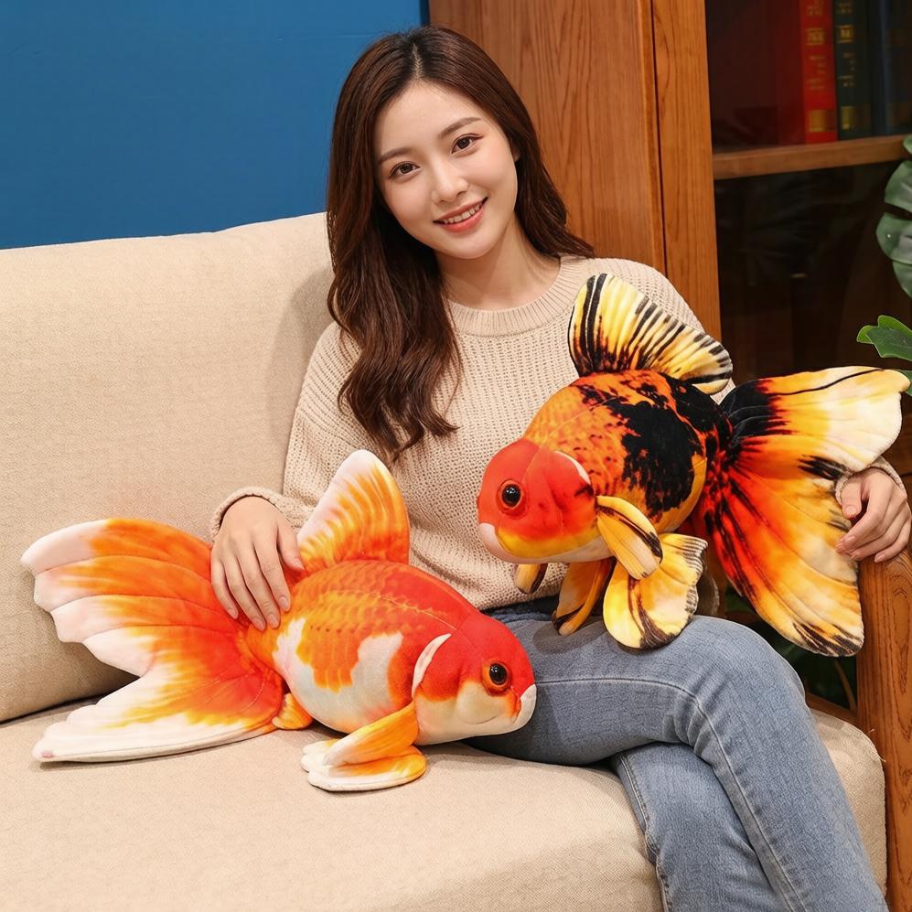 50cm Goldfisch Simulation Plüschkissen Stofftier Unterwassertier Kissen Sofa Stuhl Dekoration Geschenk