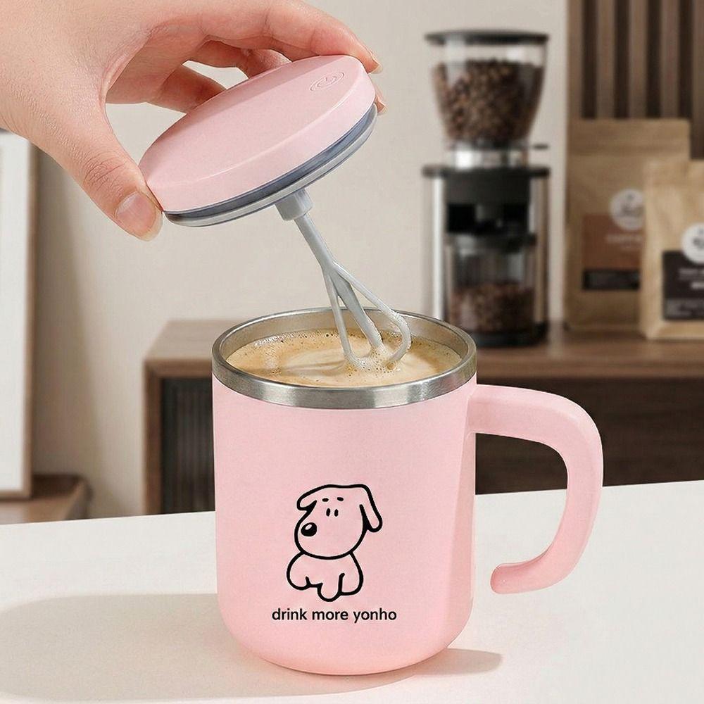 Detachable Design Automatic Stirring Cup Stirring Lid Electric Drink Mixer  Office Use