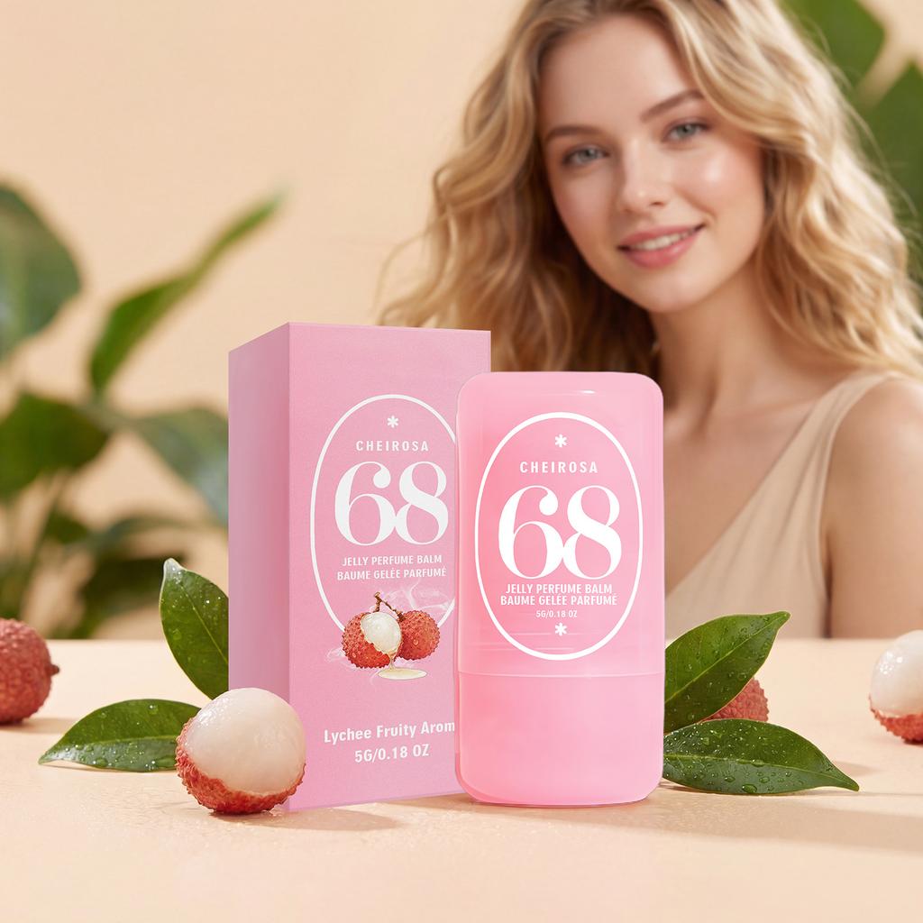 Solid Perfume Balm Lychee Fruity Scent Natural Sweet Fresh Versatile Portable Fragrance