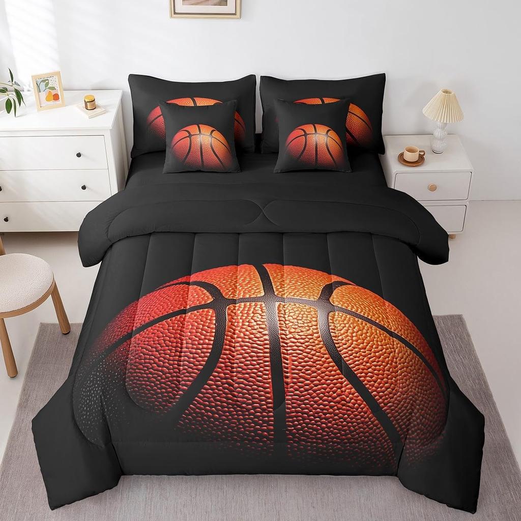 Bedding Set Double Basketball Black and Basketball