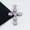 Pink Chalcedony Gemstone Pendant 925 Sterling Silver- Handmade Cross Design, Everyday Wear Jewelry, Unique Pink Chalcedony Pendant