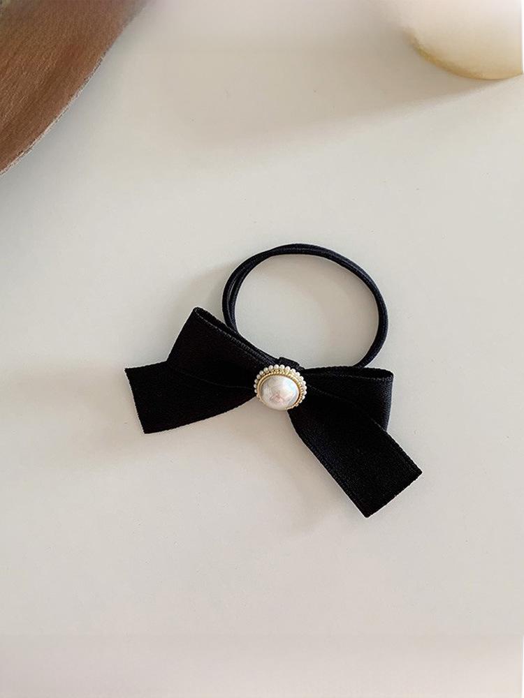 Serre-tête Tendance avec Nœud et Perles – Style Coréen Noir Français