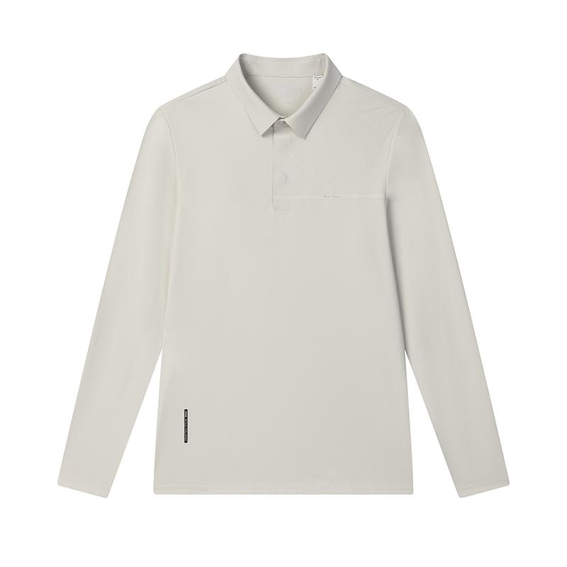 Fila Versatile Knitted Long Sleeve Polo Shirt Men Tops Light-Gray F11M513206FGY