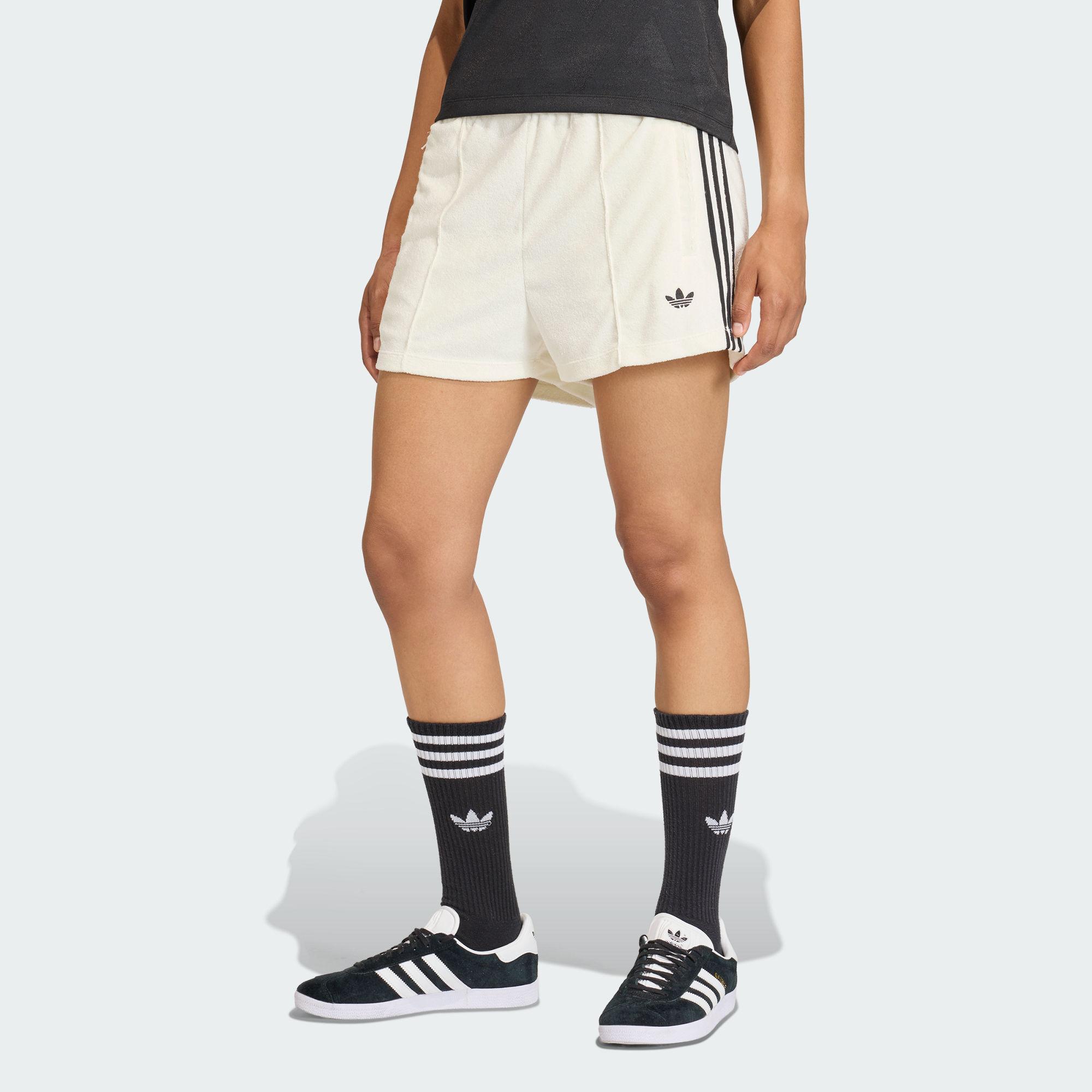 Adidas Originals Logo Detaillierte Kordelzug Frottee-Shorts XL beige