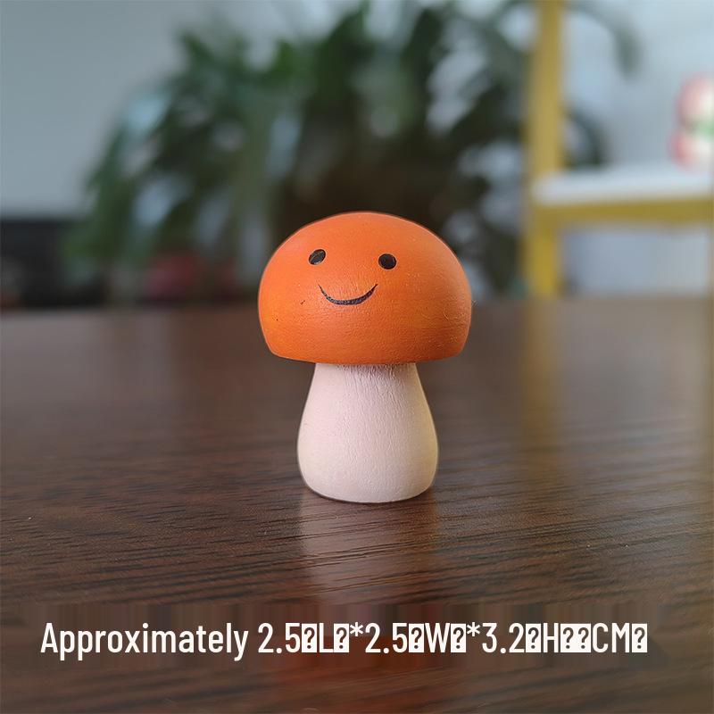 Hand-Carved Wooden Mushroom Ornament - Cute Novelty Gift for Festivals