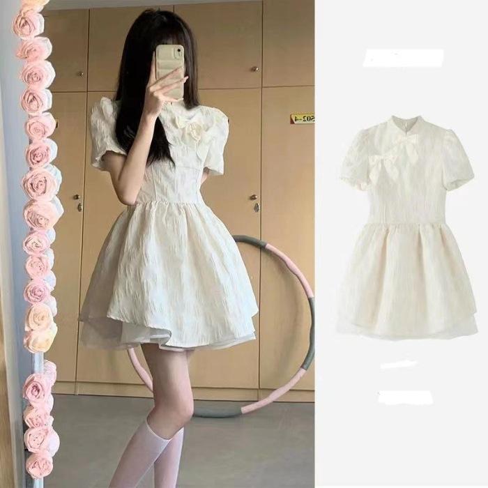 Summer new salt sweet new Chinese dress niche waist fugitive princess tutu children explosion