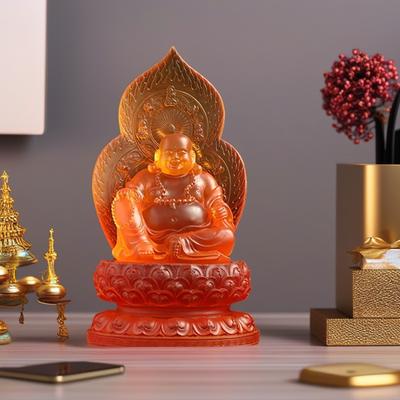 Resin the Medicine Buddha-Maitreya Laughing Buddha Statue Chinese Buddhist Figures Suitable for Home and Office Feng Shui Statue