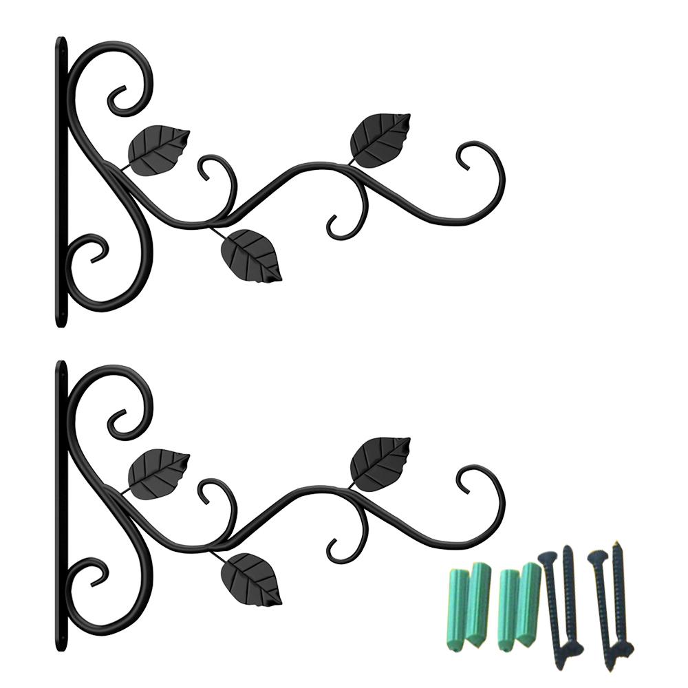 

2Pcs Plant Brackets Hanging Wall Flower Pot Hook Metal Basket Holder Hanger For Indoor Outdoor Plant Decorative Bird Feeders