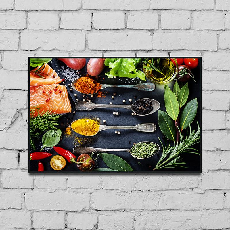 WCIC Yeni Yatay Versiyon Lezzetli Baharat Dekorasyon Boyama Sanatı Kumaş Ev Arka Plan Duvar Dekorasyonu Asılı Boyama