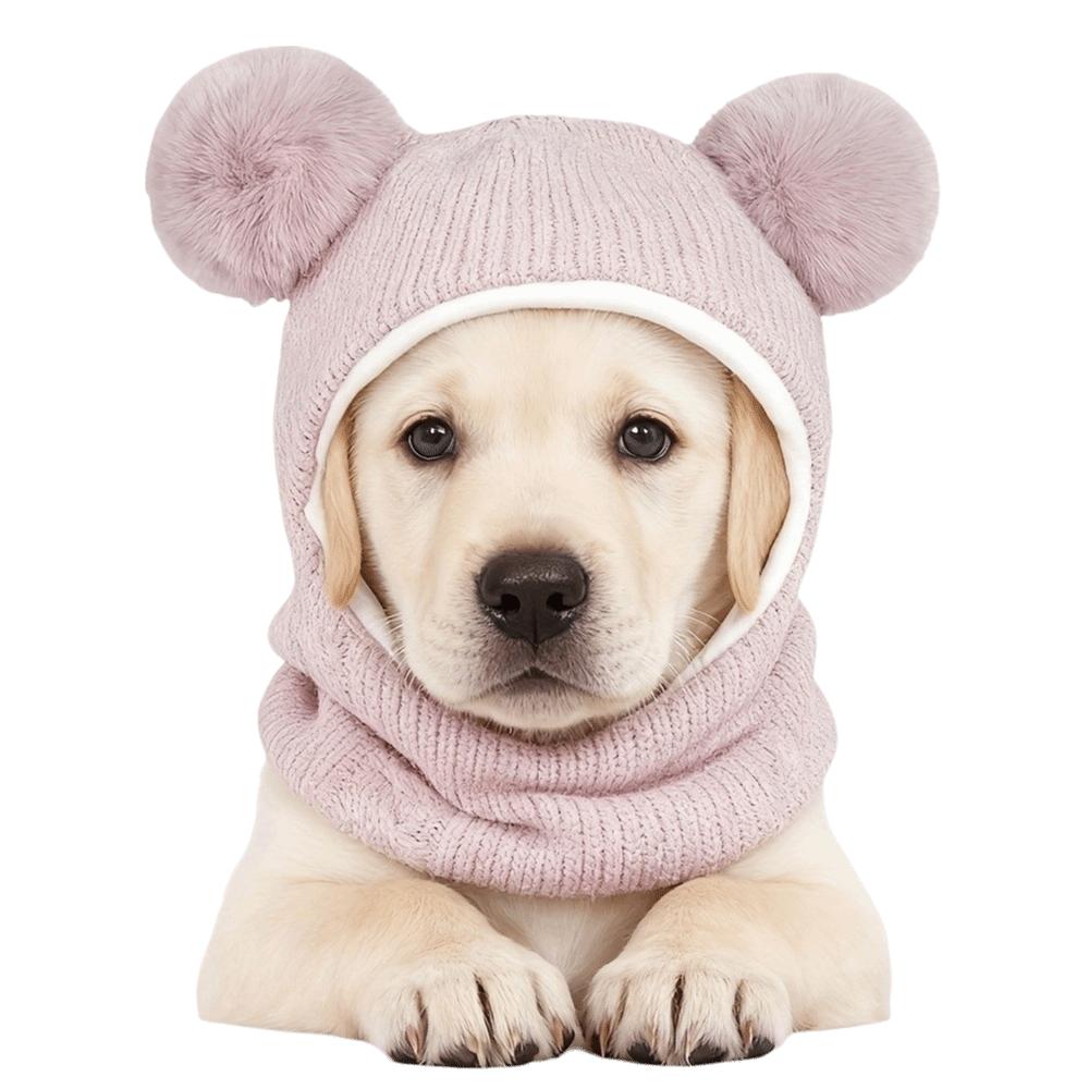 Windproof Dog Warm Hat Soft Pet Headwear Ear Flaps Cat Knit Cap Winter