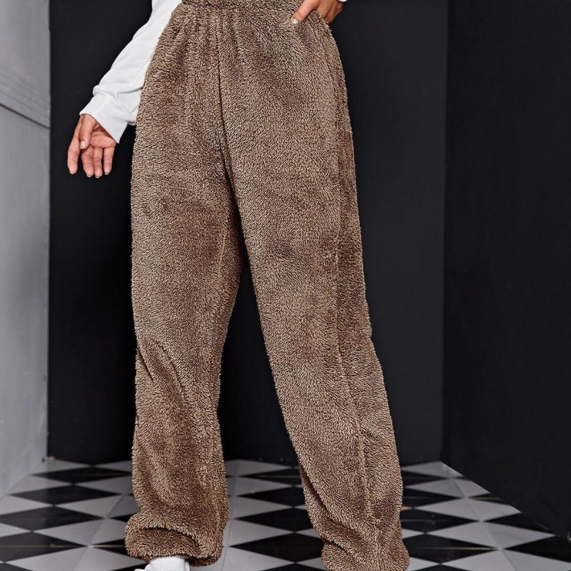 European and American Women's Casual Solid Color Women's Trousers Sports Mao Mao Pants Leg Pants