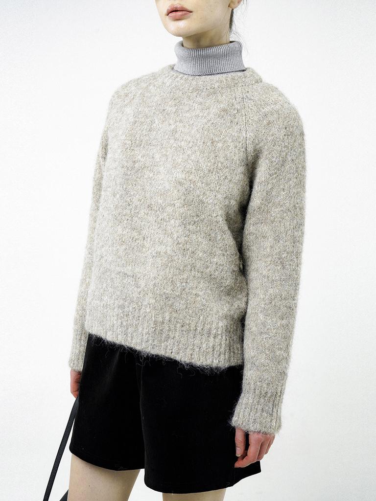 Chaenseseunoi Boucle Reglan Round Knit - Beige /W244Tp04Be