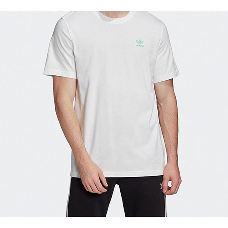 Adidas Originals Trefoil Front And Back Logo Sports Short Sleeve T-Shirt Men Tops White FM3348