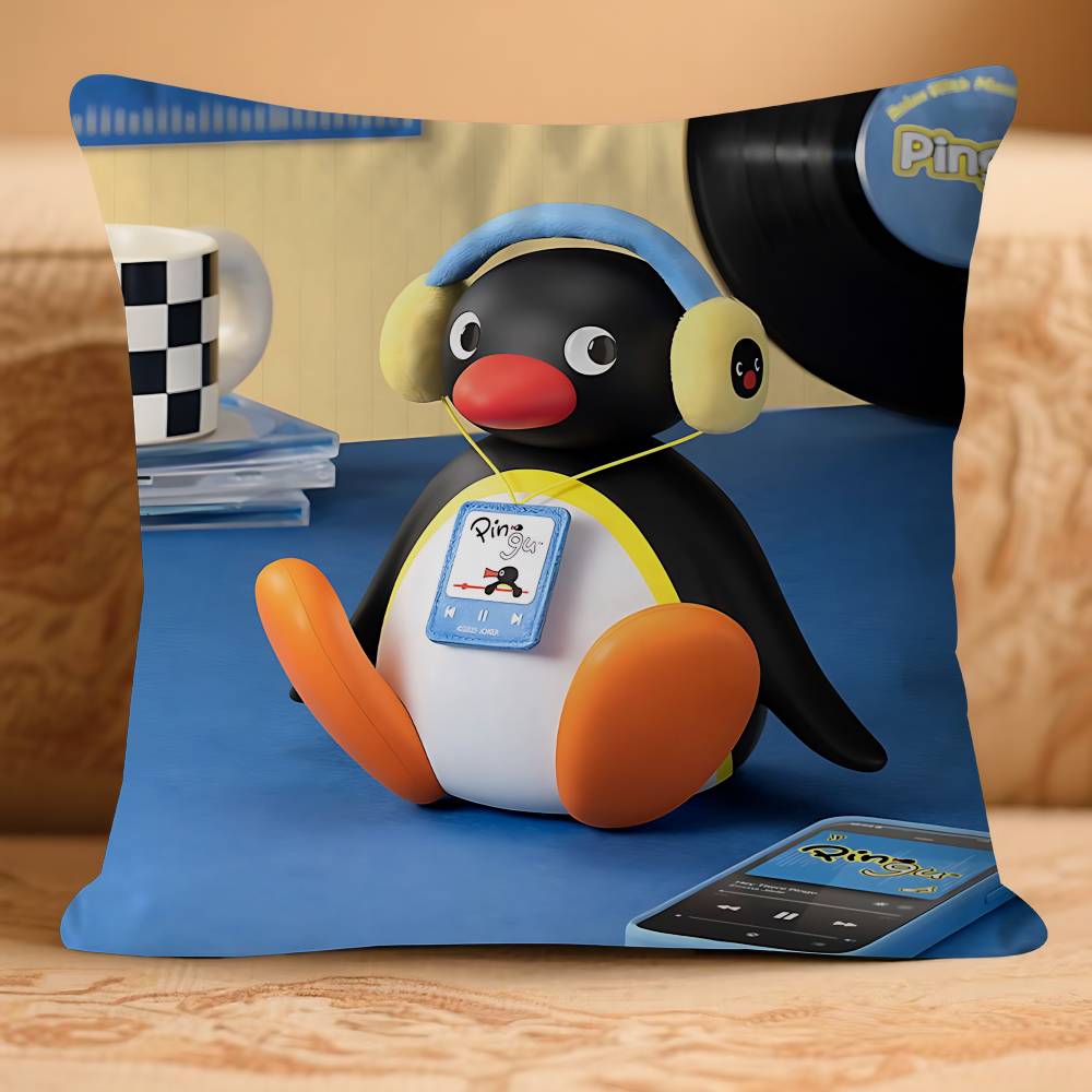 Cute P-Pin-guS Cartoon Pillow Case Removable Washable Cushion Cover – All-Season Soft Linen