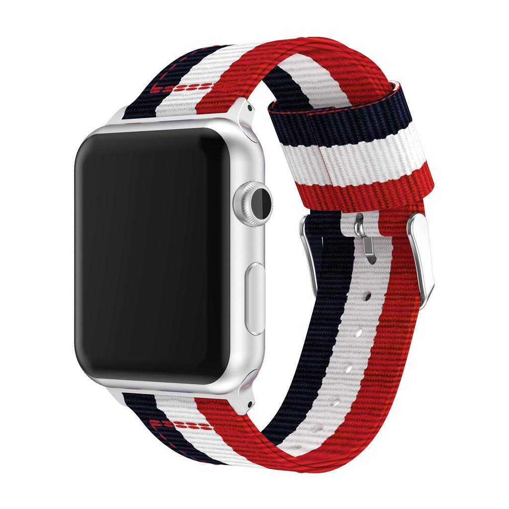 Metal Buckle Woven Nylon Watch Strap for Apple Watch Series 10 46mm/Ultra 2 Ultra 49mm/9 8 7 45mm/SE (2023) SE (2022) SE 6 5 4 44mm/3 2 1 42mm