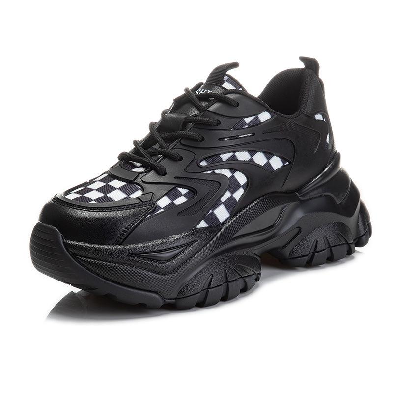 Absorbent sole leather women's shoes 2025 spring new sports and leisure shoes children's versatile thick-soled dad shoes women's trend