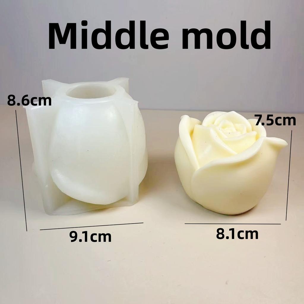 DIY 8-15cm Large Peony Candle Silicone Mold Rose Cake Chocolate Silicone Mold Soap Mold Valentine's Day Gift Rose Flower Mold