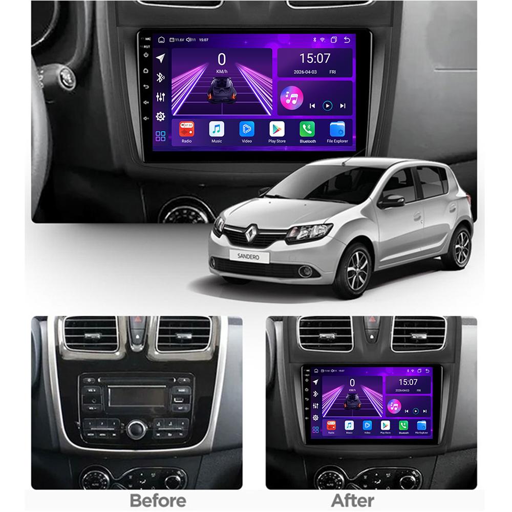 Android Car-Play Car Radio For Renault Logan Sandero 2014-2017 Multimedia Player Head Unit Stereo GPS Navigation BT WIFI,8 CORE ,2+32GB