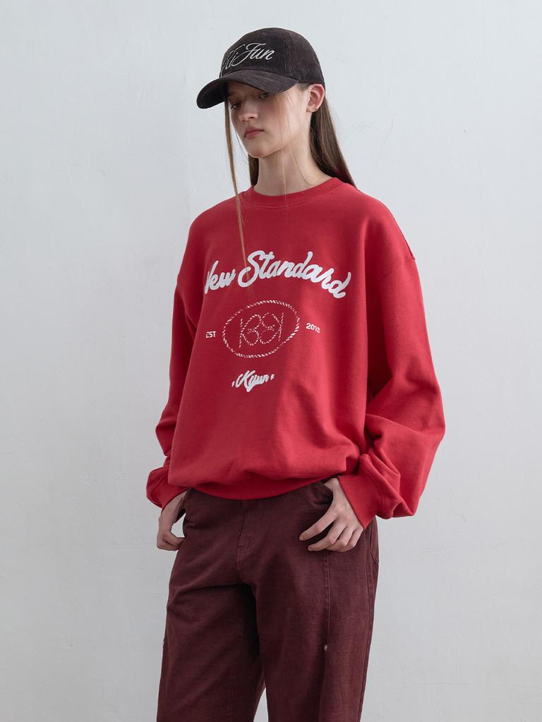 KIJUN Heart Emblem Sweatshirt Red