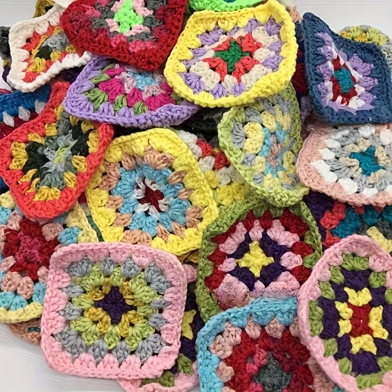 Random Color DIY Crochet Multicolor Coasters Square DIY Creation For Sewing Clothes Lace Blankets Decoration Handmade Cup Pad