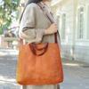 New leather women's bag vegetable tanned cowhide commuter large capacity tote bag shoulder bag women's retro handbag