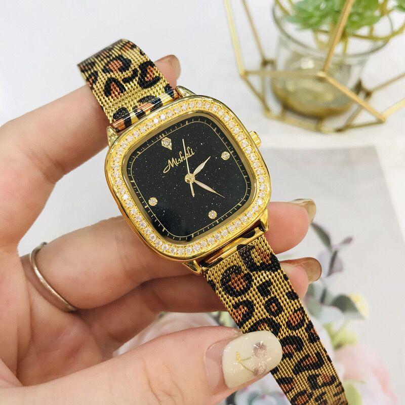 Women S Watch Leopard Print Milan Mesh Belt Star Set Diamond Popular Watch Women S Quartz Watch