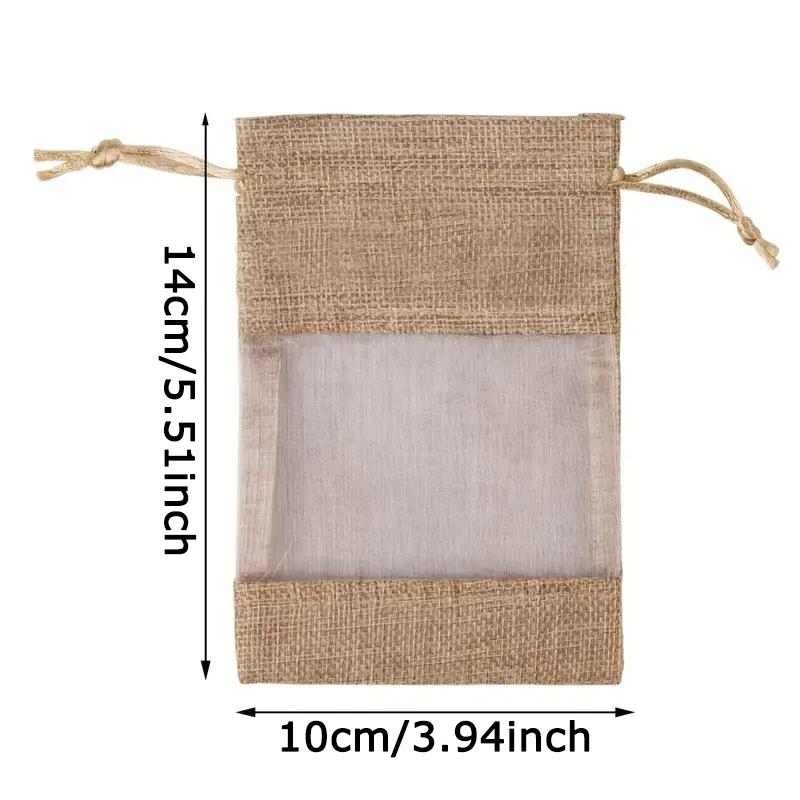 WTEMPO Clear Window Gift Bags Pearls Beads Jewelry Small Presents Packaging Drawstring Bags Perfect for Wedding Birthday Party Favors