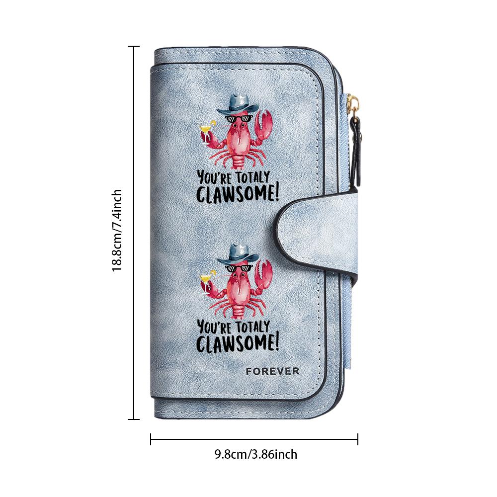 Cute Lobster Long Wallet Fashion Multi Card Organizer Clutch for Women