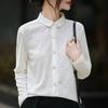 Women's Polo Collar Knit Cardigan - Autumn/Winter Jacquard Long Sleeve, Loose Fit, Versatile Design.