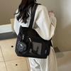 Nylon shoulder bag for women  casual and simple mummy bag  large capacity  solid color
