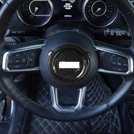 For 18- Jeep Wrangler JL Carbon Fiber Steering Wheel Center Ring Cover Trim