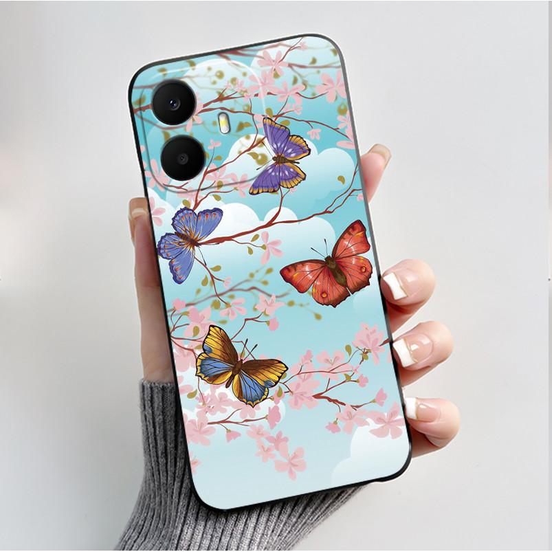 For TCL K70 4G 5G Case Luxury Fashion Butterfly Flower Black Soft Silicone Bumper Cover for TCL K70 Power T522A T522E Phone Case