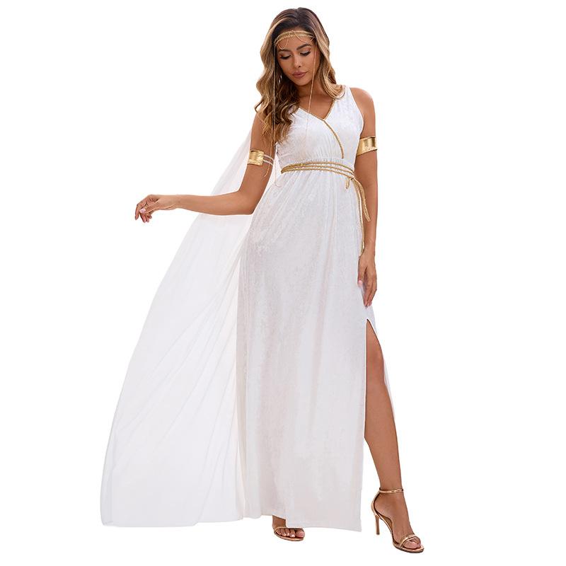 Greek Muse Costume White Dress Ancient Greek Mythology Theme Costume Halloween Costume Athena