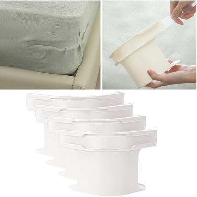 4 Piezas Fijación Invisible de Sábana con Clip para Cubrecama Para Mantener la Sábana Firme y Ajustada Soporte de Sábana con Tira de Bloqueo Fijador de Cubrecolchón