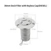 Stainless Steel 316 Deck Filler GAS DIESEL FUEL WASTE WATER 38mm 50mm Mirror Polish Marine Boat Hardware Deck Filler Cap